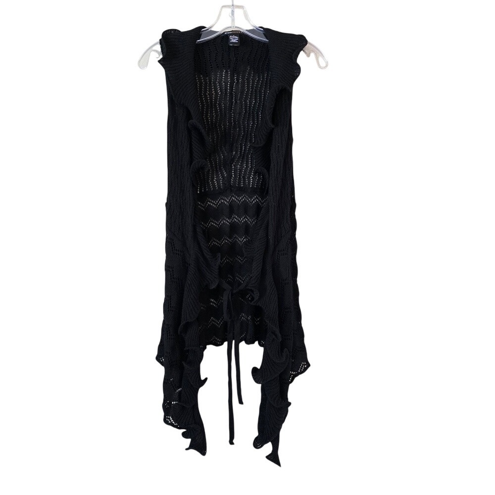 BCBG‎ Womens Black knit vest Y2k Size Medium Bohemian